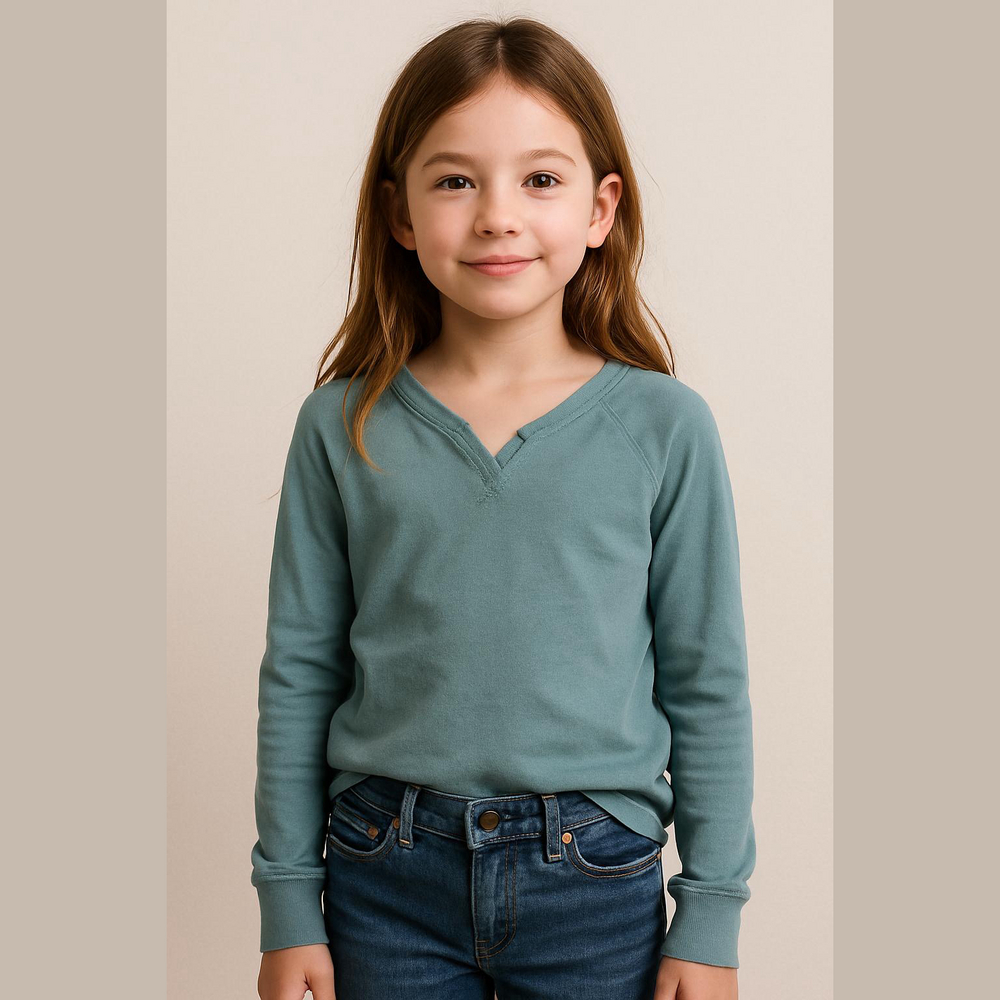 NWOT Girls Blue Long Sleeved relaxed Top